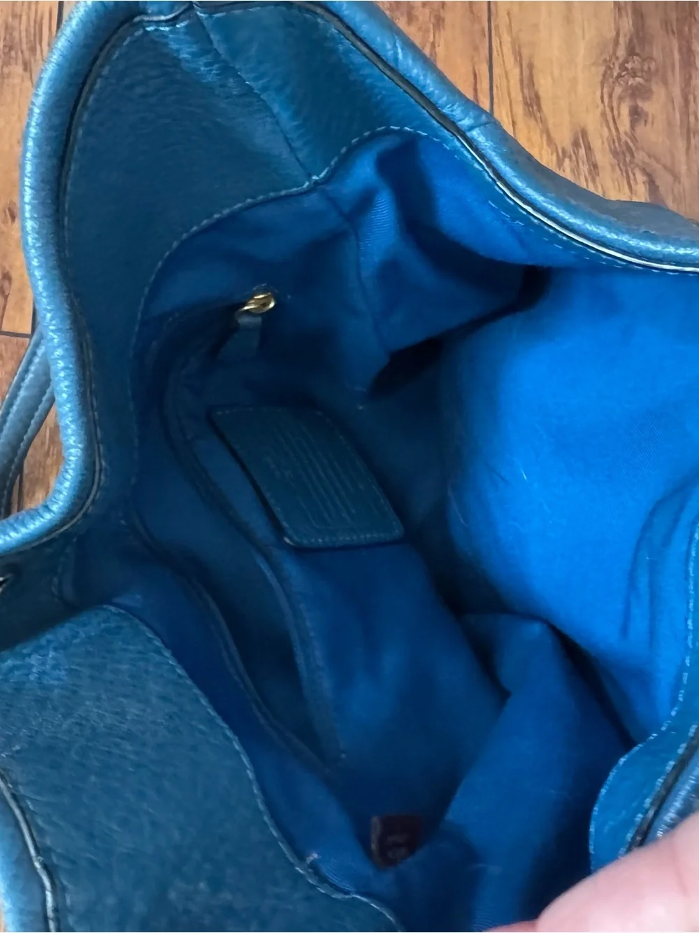 Coach Madison Phoebe Blue Pebbled Leather Shoulder Hobo Bag